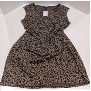NEW NINE WEST Dress Leopard Print Browm/Black Size XXL